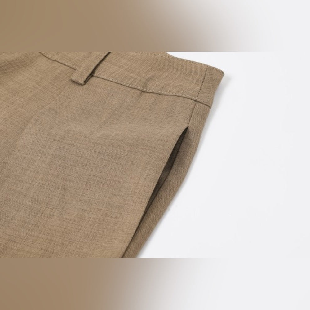 Elegant Tan Wide-Leg Women's Pants