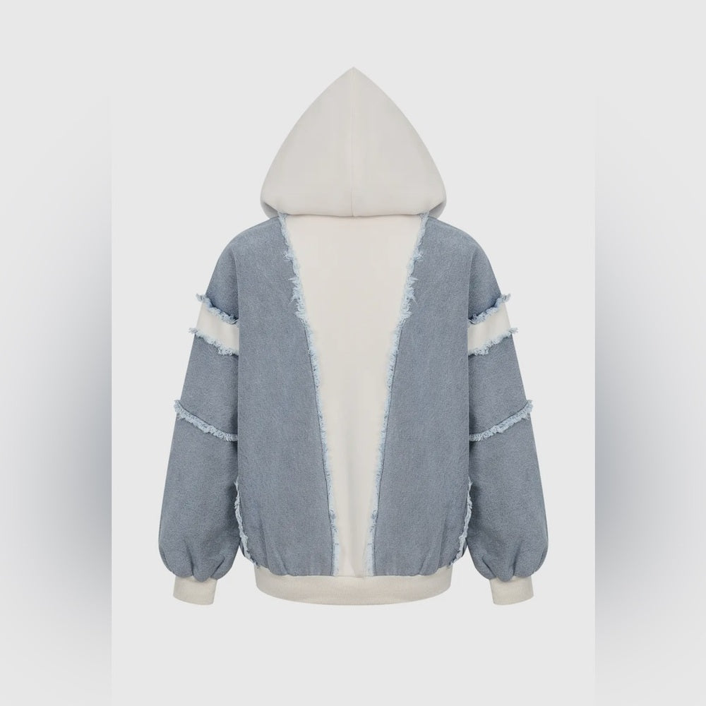 Denim Patchwork Hoodie