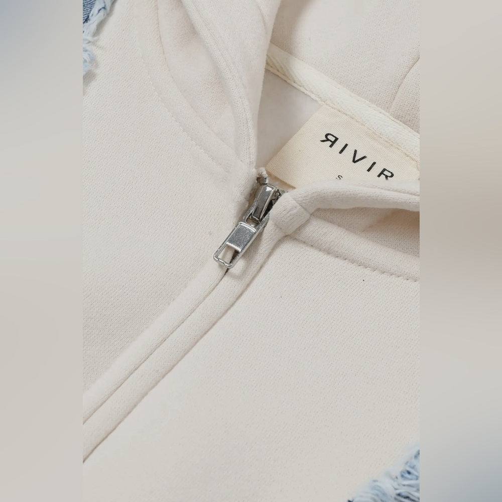 Denim Patchwork Hoodie