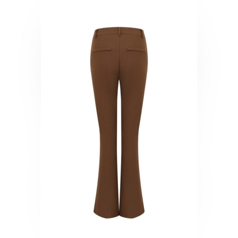 Brown Side Button Pants