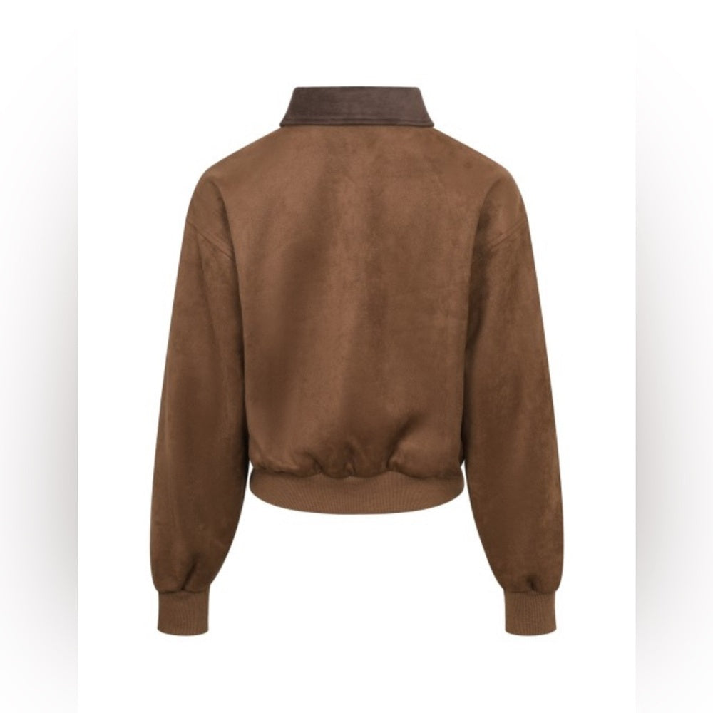 Brown Suede Embellished Jacket