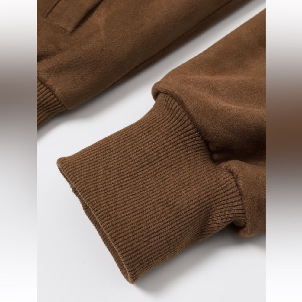 Brown Suede Embellished Jacket