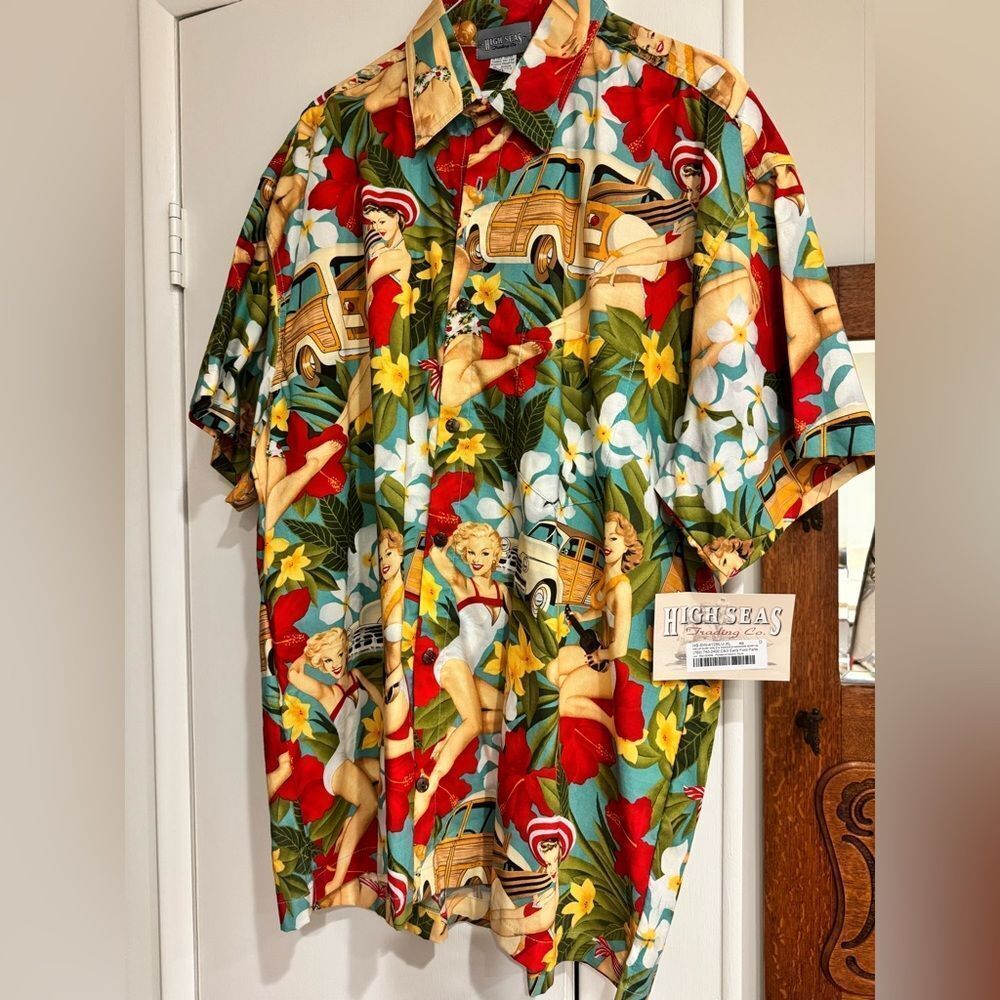 Men's Tropical Print Shirt - High Seas