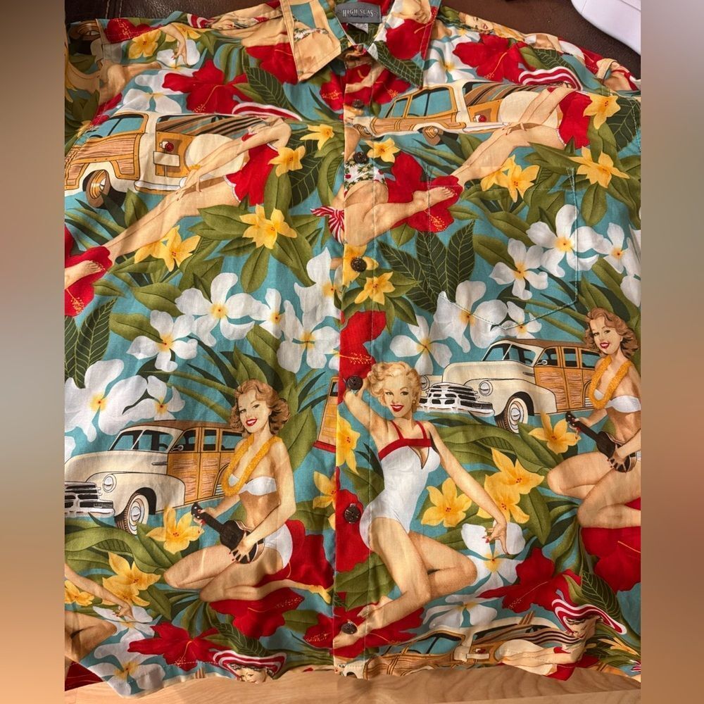 Men's Tropical Print Shirt - High Seas