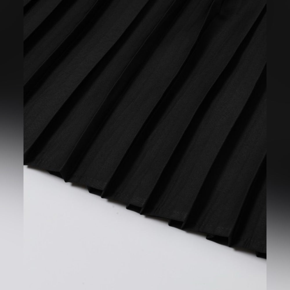 60’s Vibes Pleated Skirt- Black
