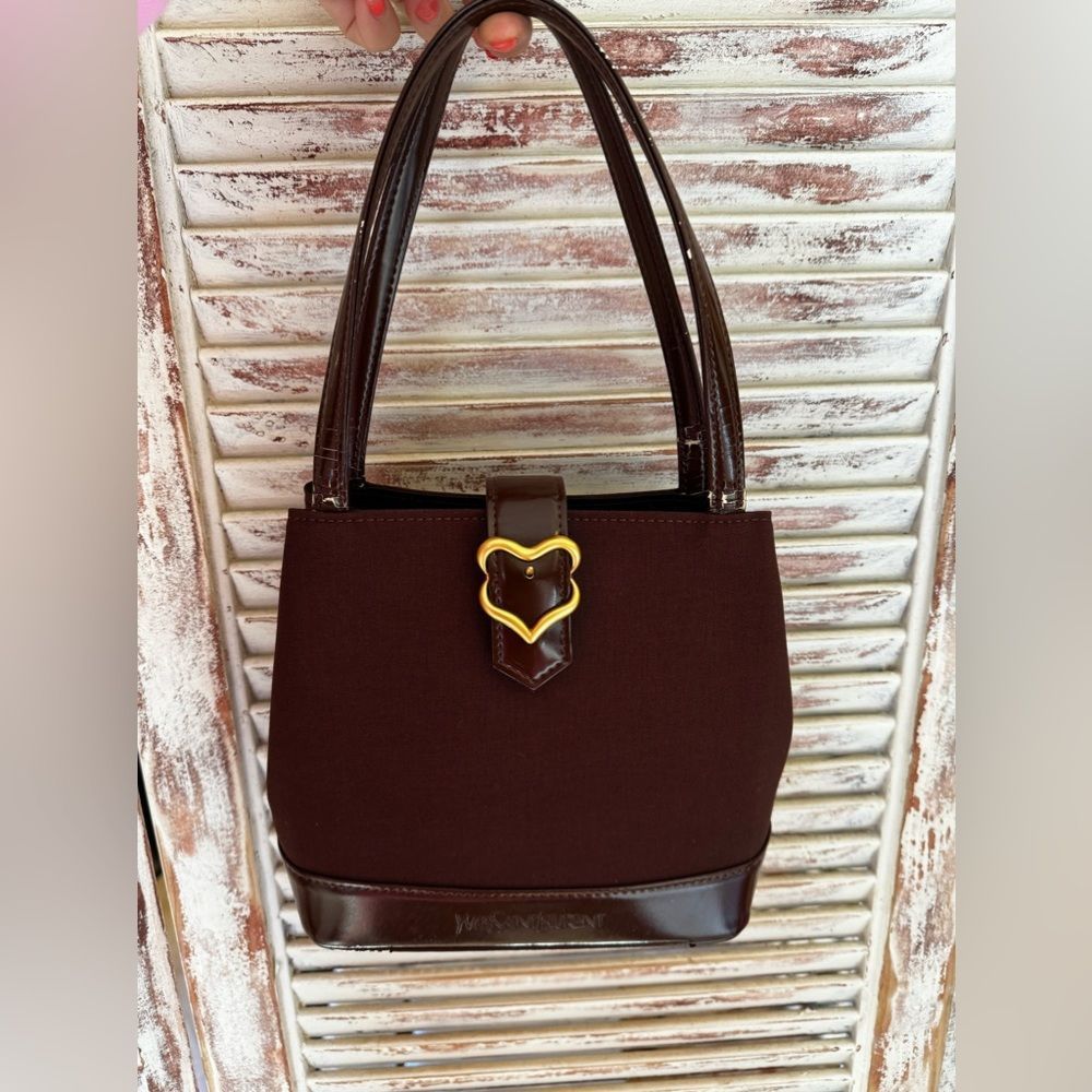 AUTH YSL VINTAGE BURGUNDY BAG