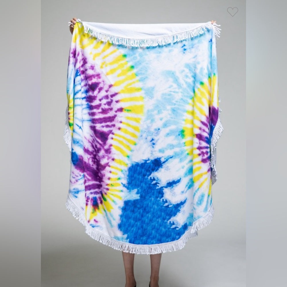 Ocean Round Beach Towel- Tie-Dye