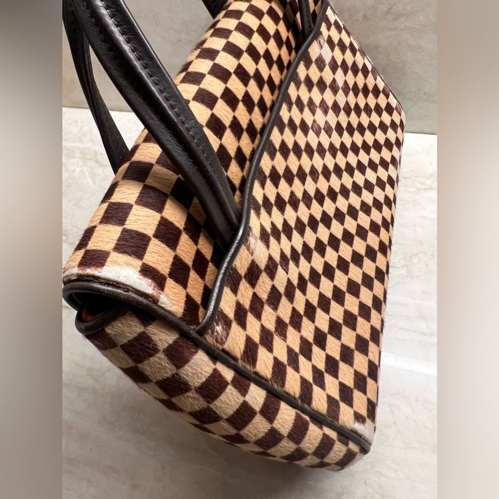 AUTH LOUIS VUITTON DAMIER SAUVAGE PONY HAIR BAG