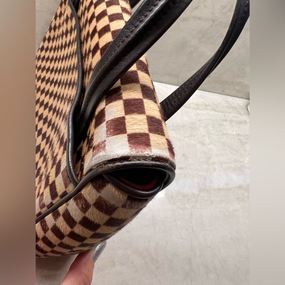 AUTH LOUIS VUITTON DAMIER SAUVAGE PONY HAIR BAG