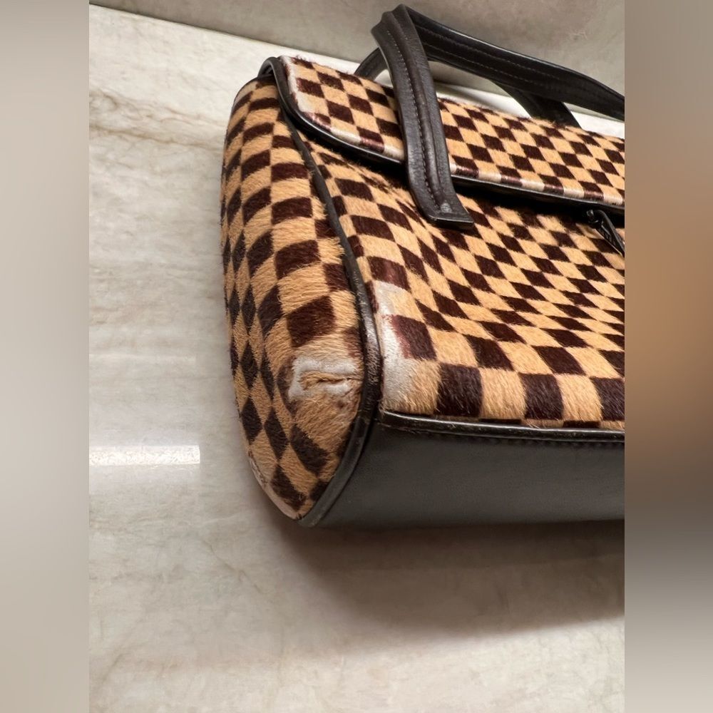 AUTH LOUIS VUITTON DAMIER SAUVAGE PONY HAIR BAG