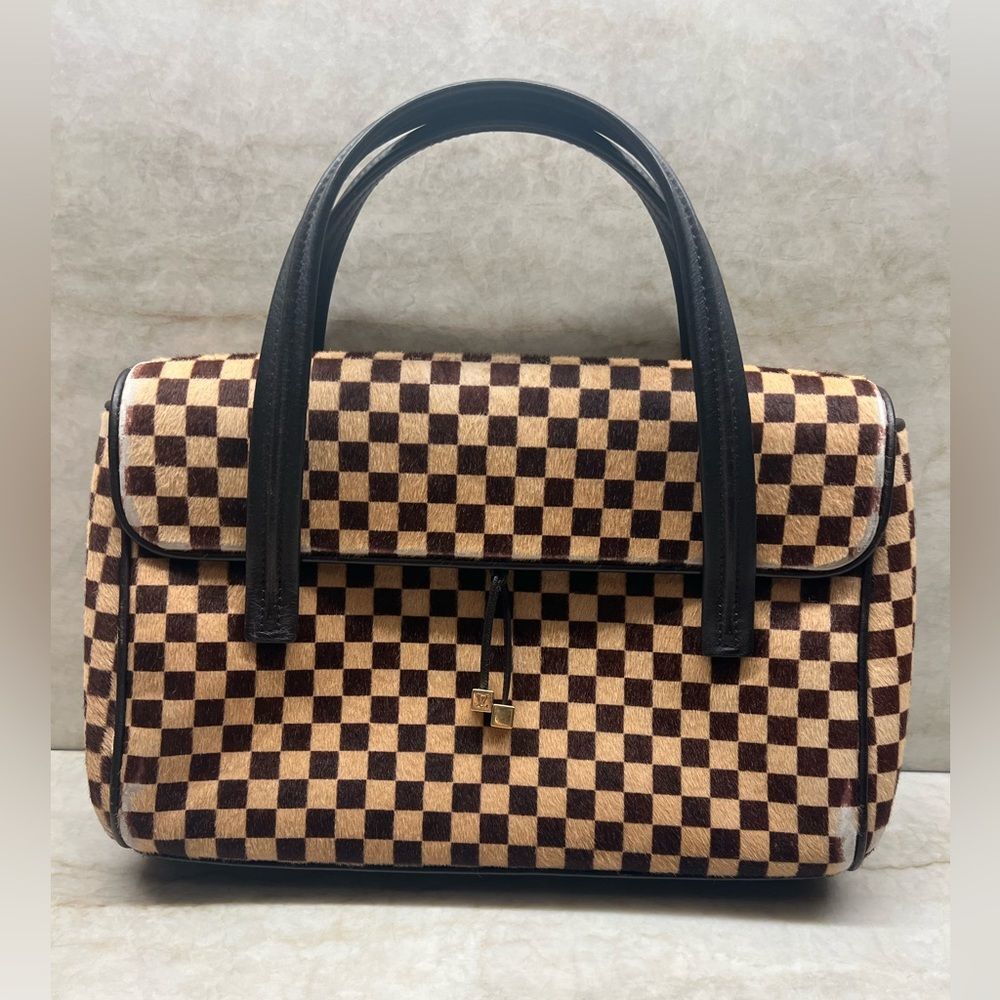 AUTH LOUIS VUITTON DAMIER SAUVAGE PONY HAIR BAG