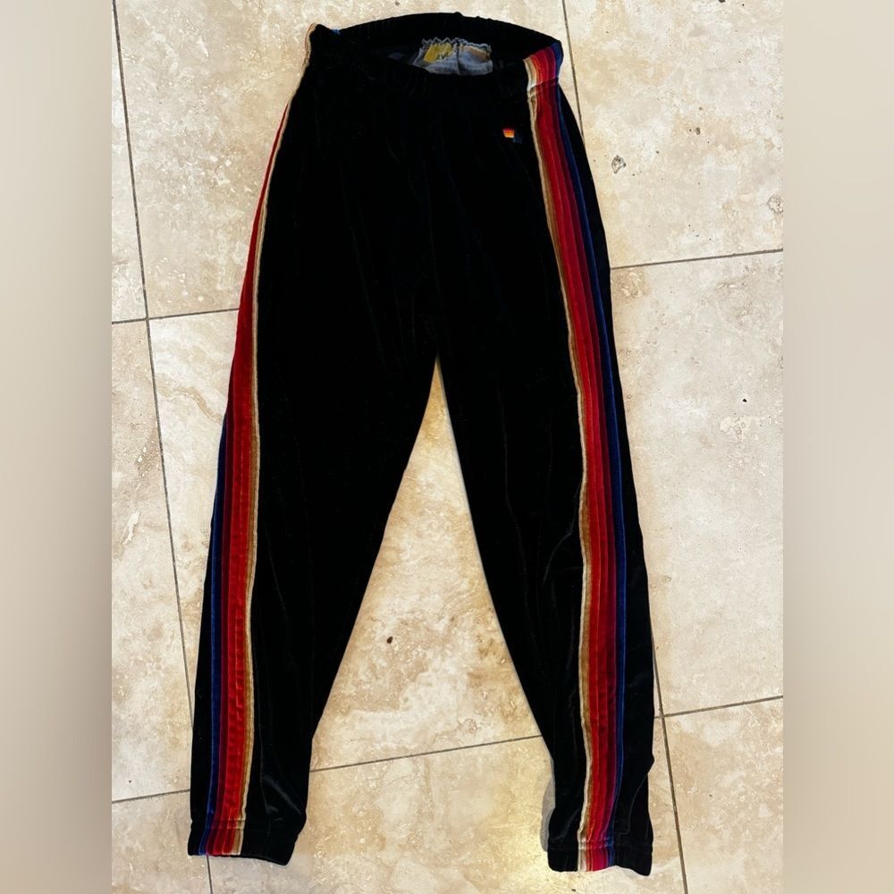 AVIATOR NATION black velvet 5 stripe XS