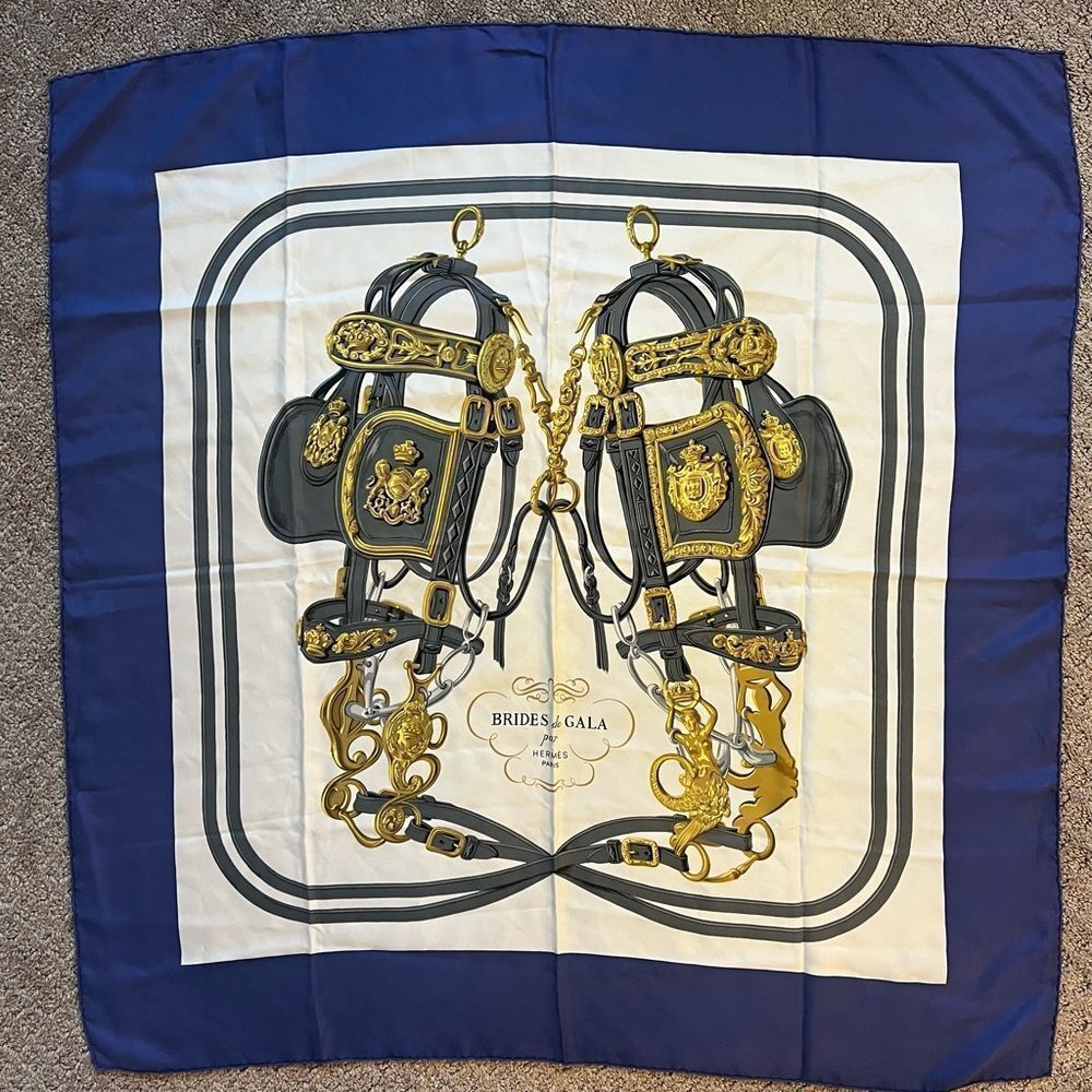 AUTH HERMES SCARF- BRIDES DE GALA 100%Silk