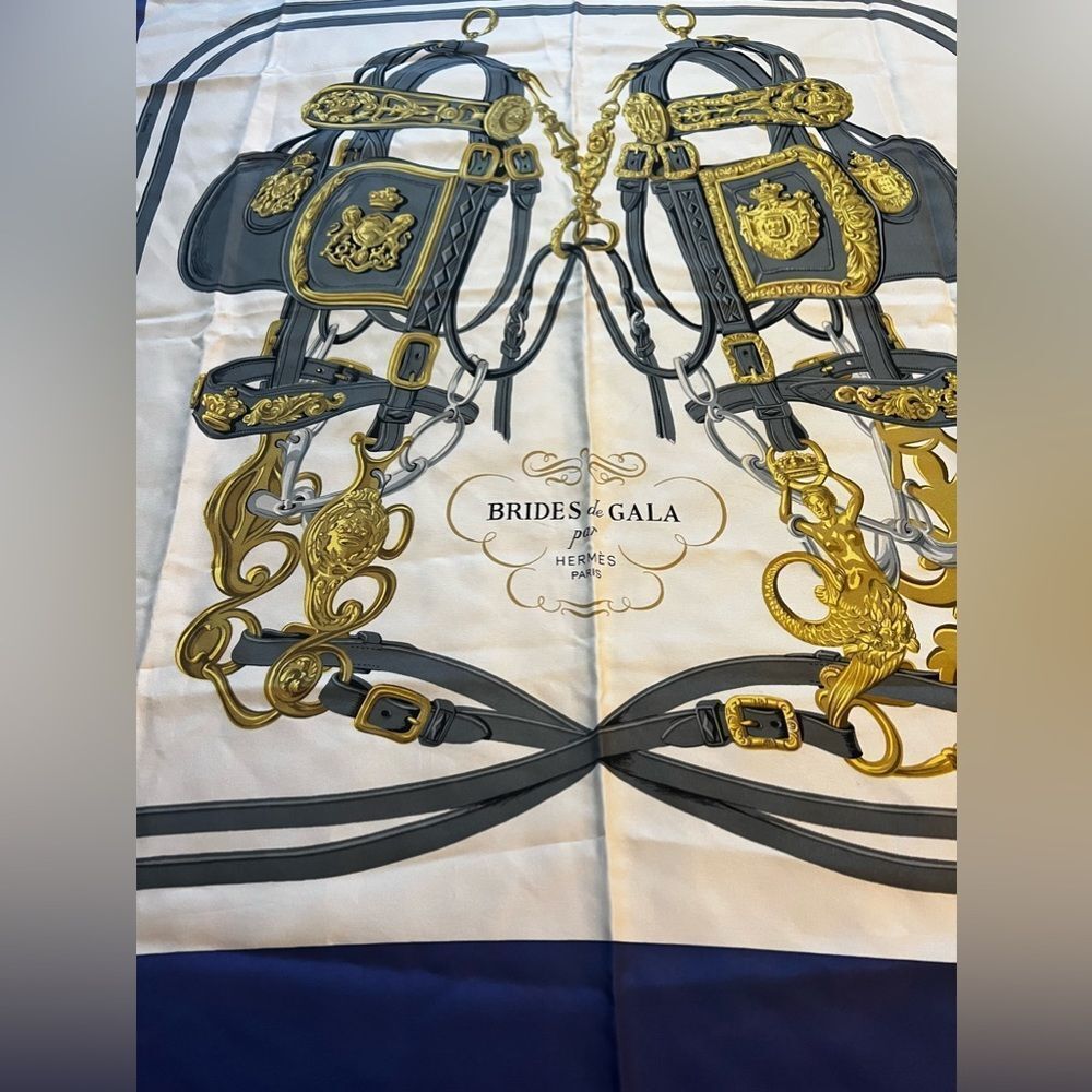 AUTH HERMES SCARF- BRIDES DE GALA 100%Silk