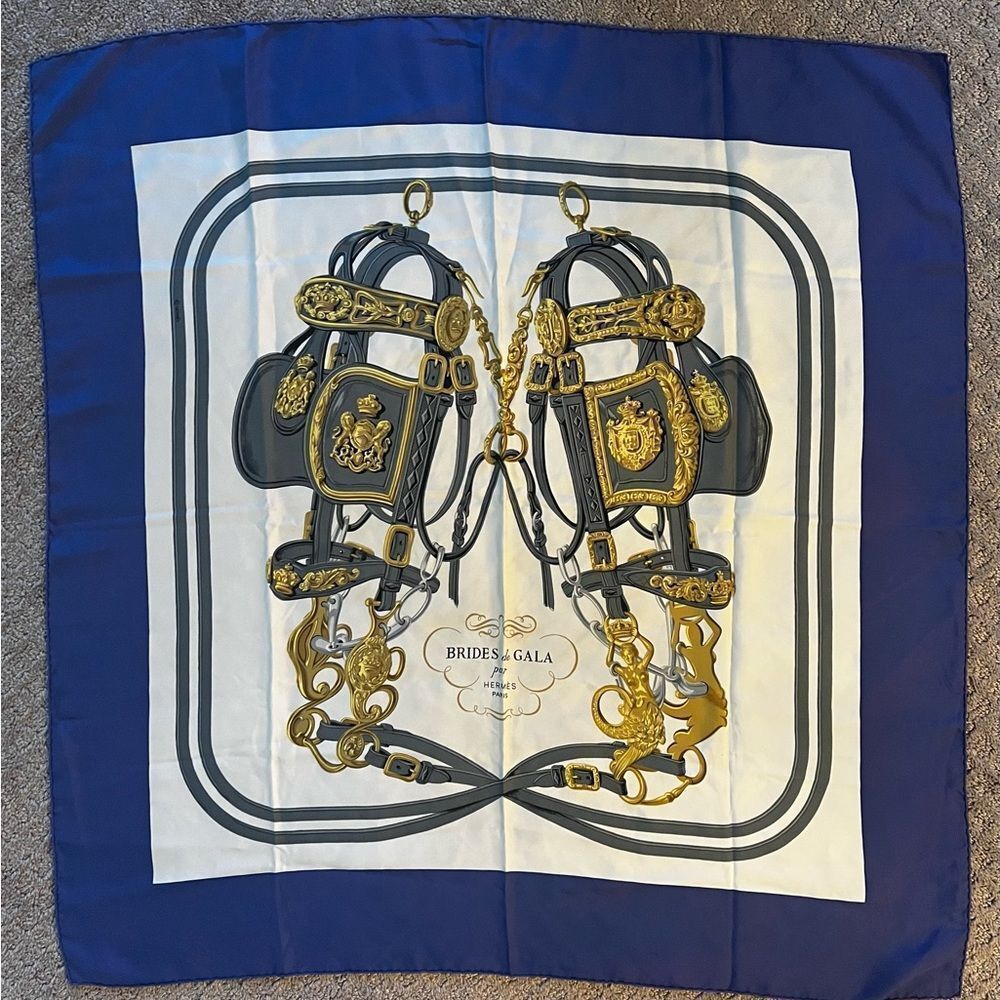 AUTH HERMES SCARF- BRIDES DE GALA 100%Silk