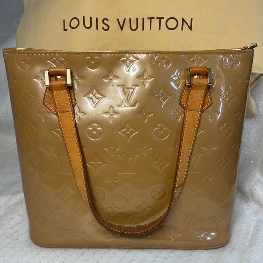 AUTH LOUIS VUITTON VERNIS BAG- tan/beige