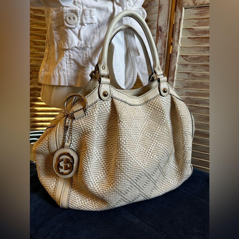 AUTH GUCCI HANDBAG WHITE