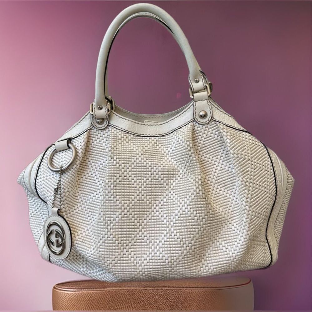 AUTH GUCCI HANDBAG WHITE