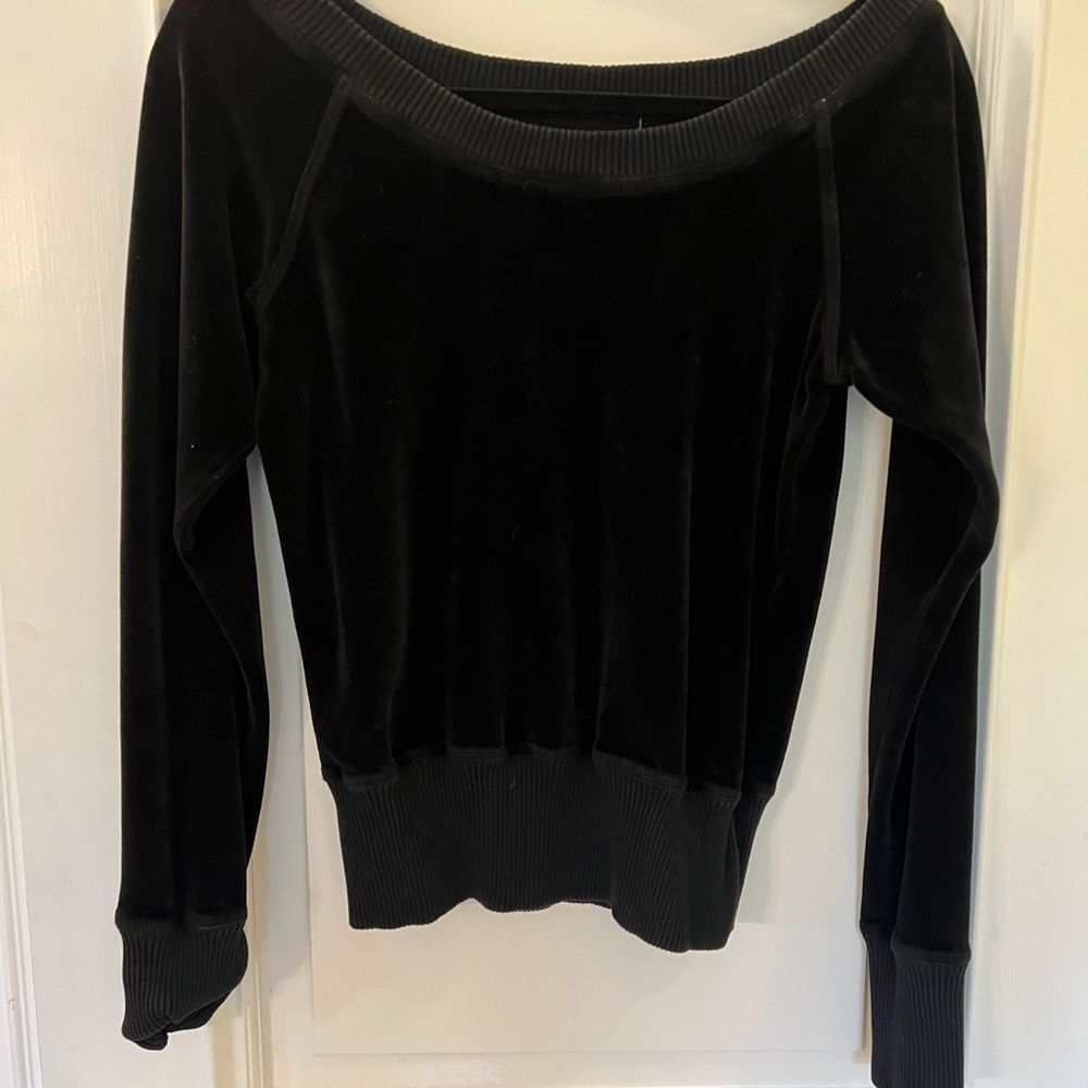 Black Velvet sweater- boat neck/off shoulder