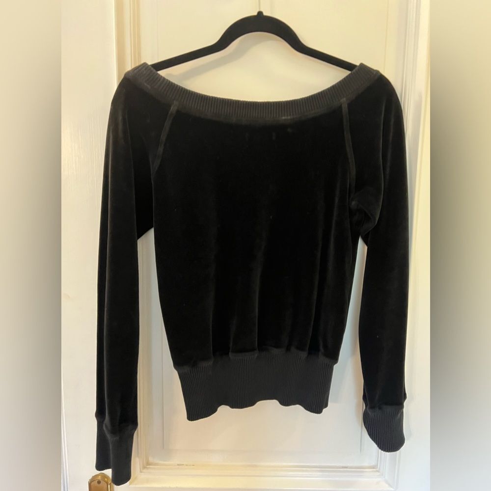 Black Velvet sweater- boat neck/off shoulder