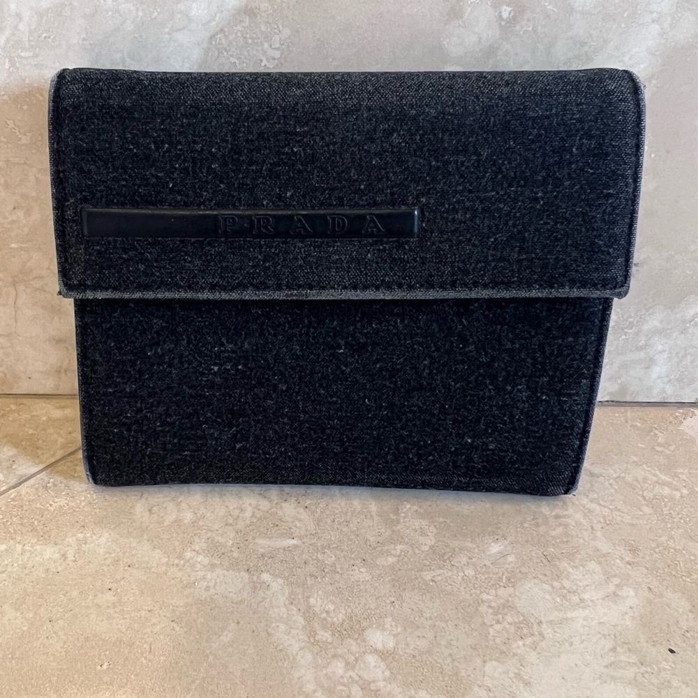 AUTH PRADA WALLET- bifold gray