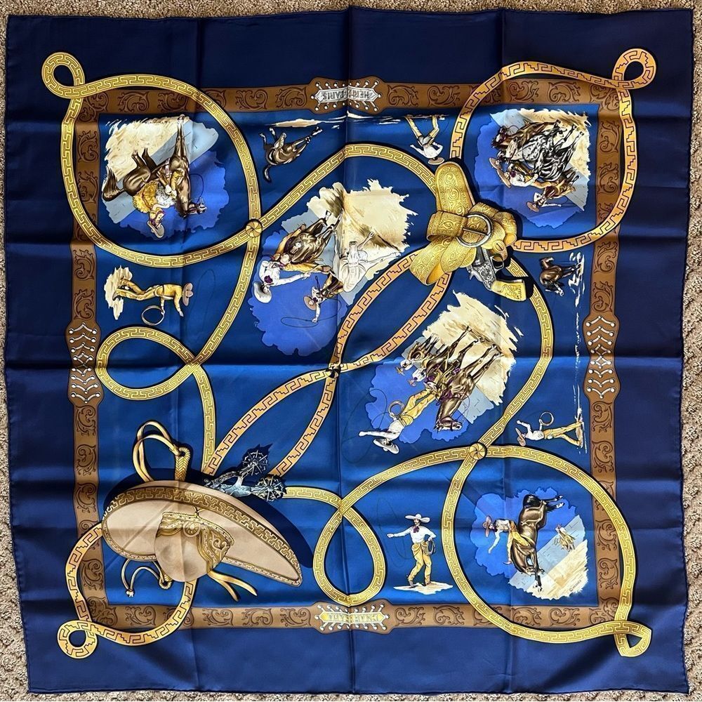 AUTHENTIC HERMES 100% silk Scarf