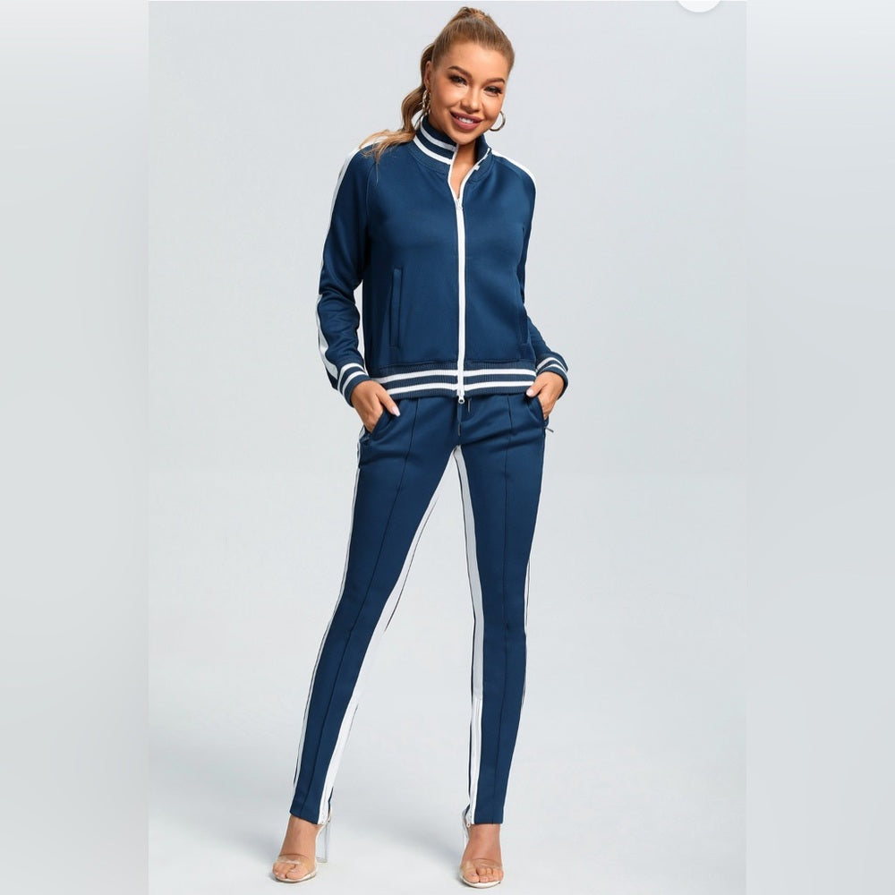 OPEN SHOULDER TRACK SUIT SET