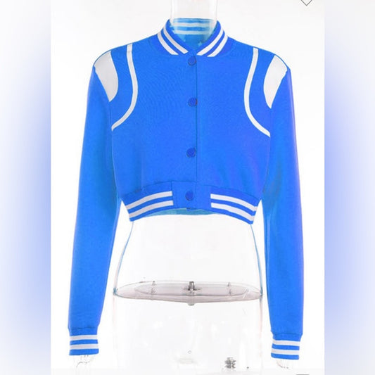 017. WHITNEY RETRO BOMBER- BLUE JACKET