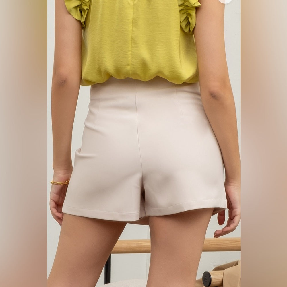 SIDE SLIT MINI SKIRT- OATMEAL