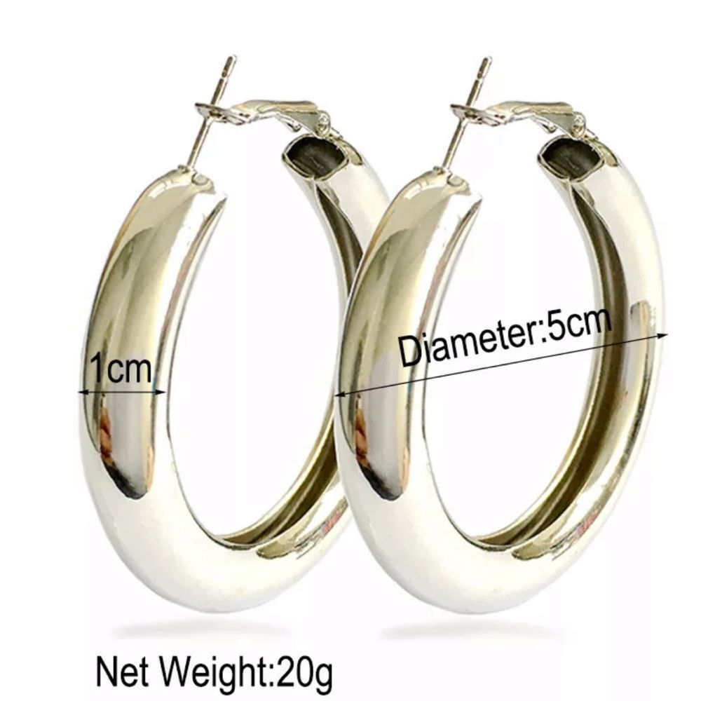 NEW 18K GOLD PUNK HOOP EARRINGS