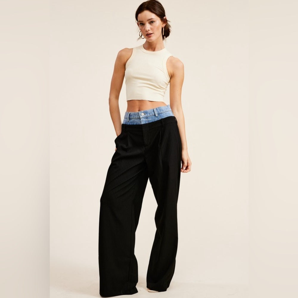 048. BILLIE TROUSERS- Black