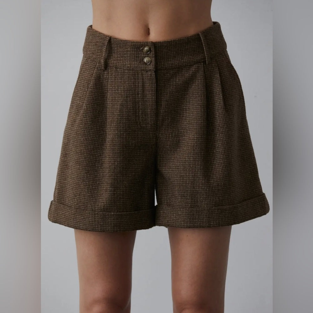 058. ELLIE MINI HOUNDSTOOTH SHORTS