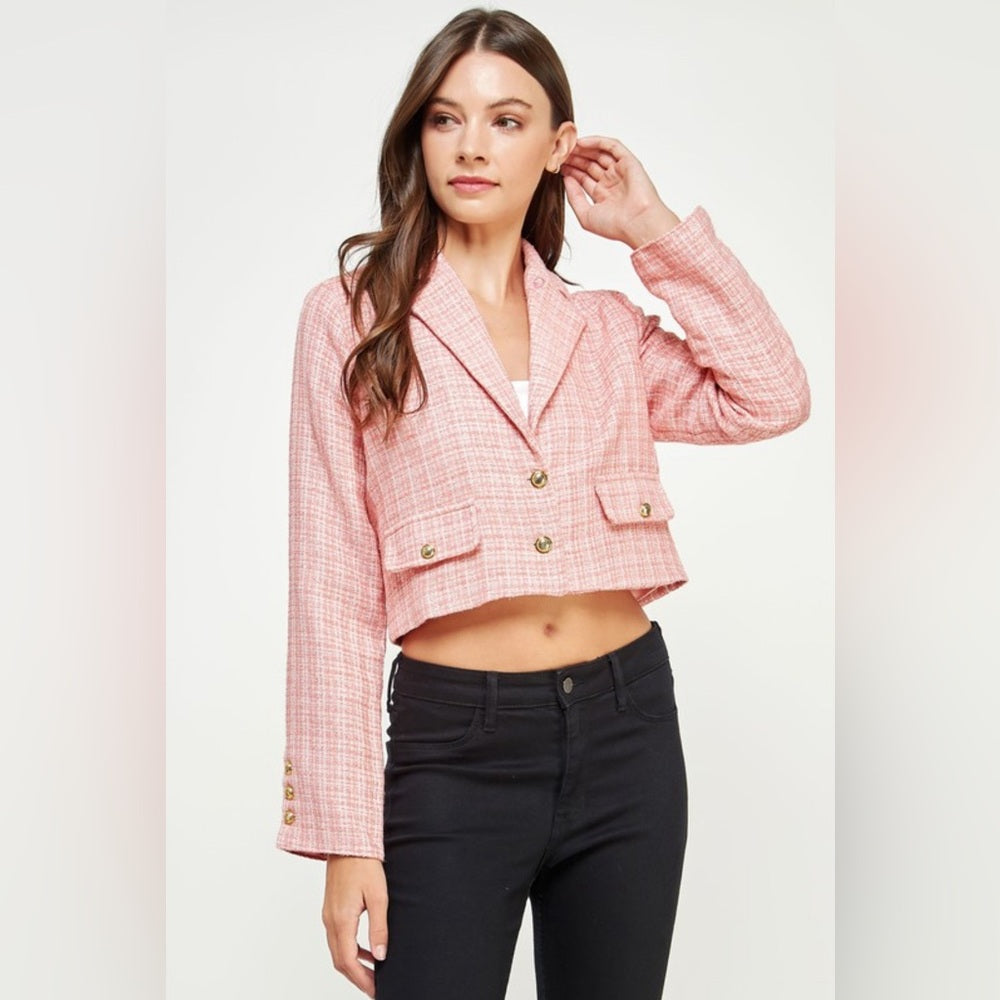 TWEED CROPPED BLAZER AND PANT SET