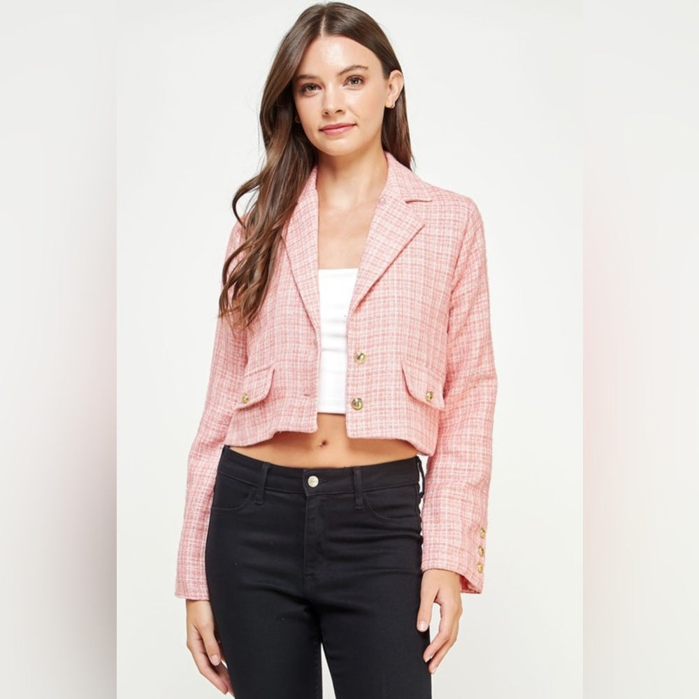 TWEED CROPPED BLAZER AND PANT SET