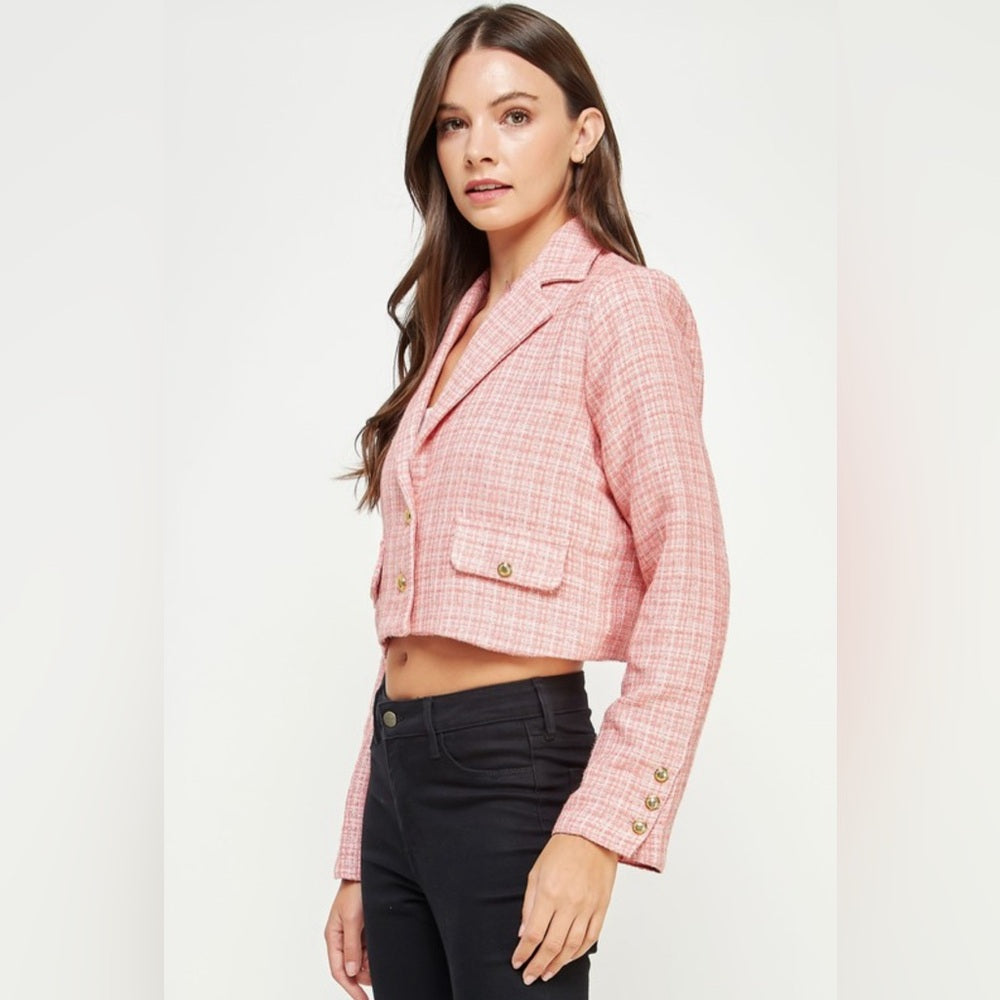 TWEED CROPPED BLAZER AND PANT SET