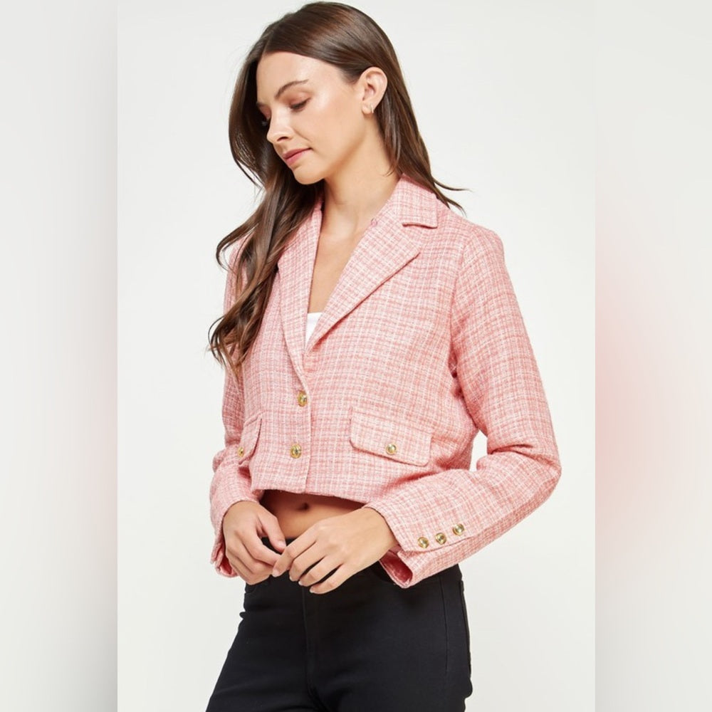 TWEED CROPPED BLAZER AND PANT SET