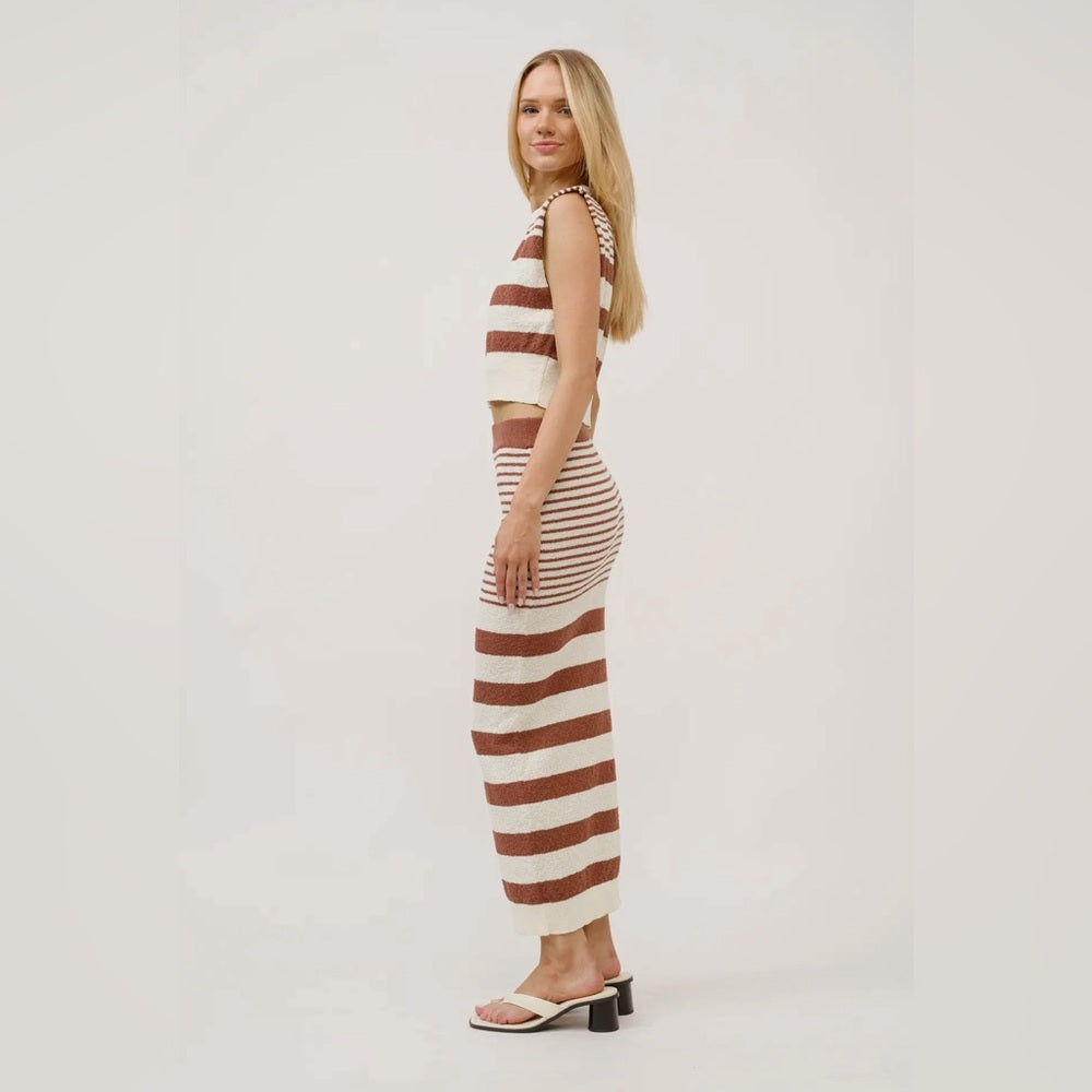 KNITTED STRIPE SET- CROP TOP AND MIDI SKIRT