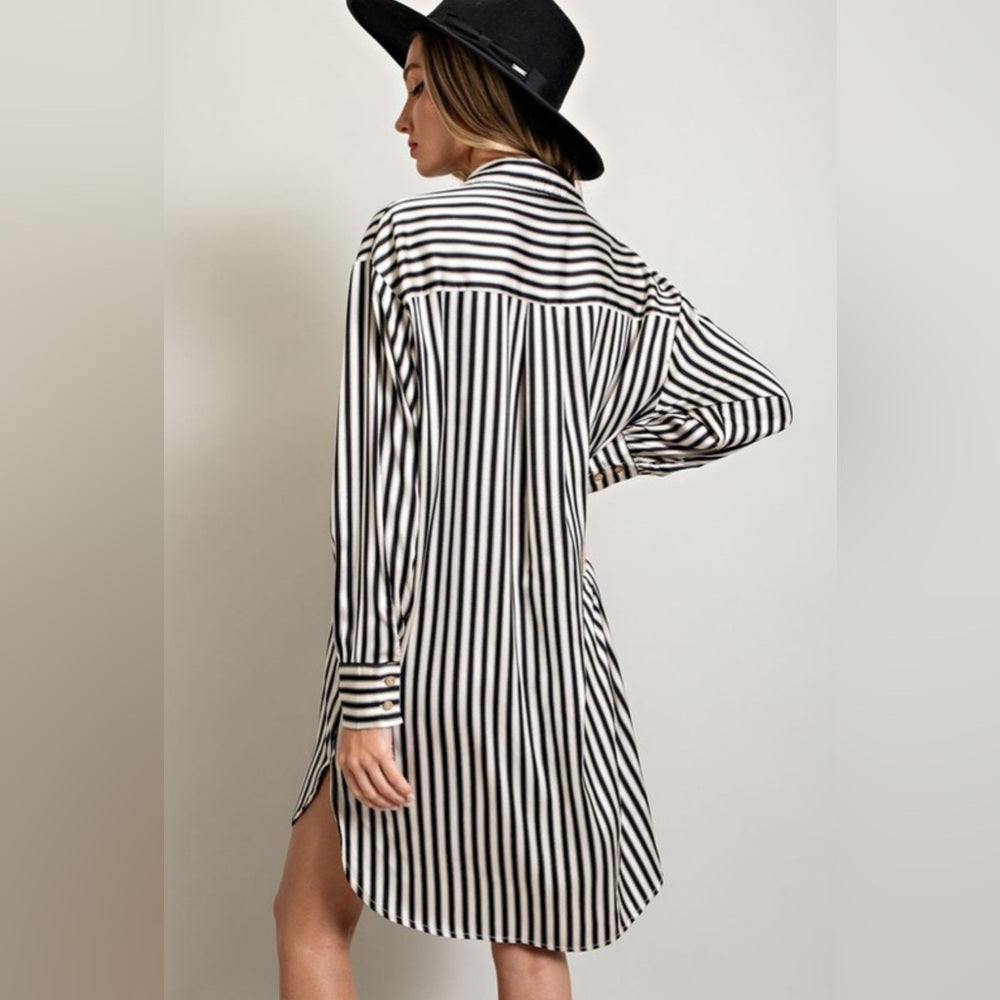 STRIPE SHIRT MINI DRESS