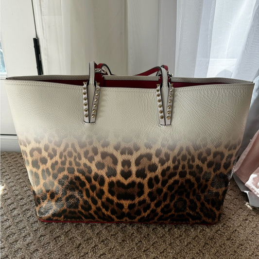 **RARE** AUTH CHRISTIAN LOUBOUTIN AMBRE LEOPARD TOTE BAG