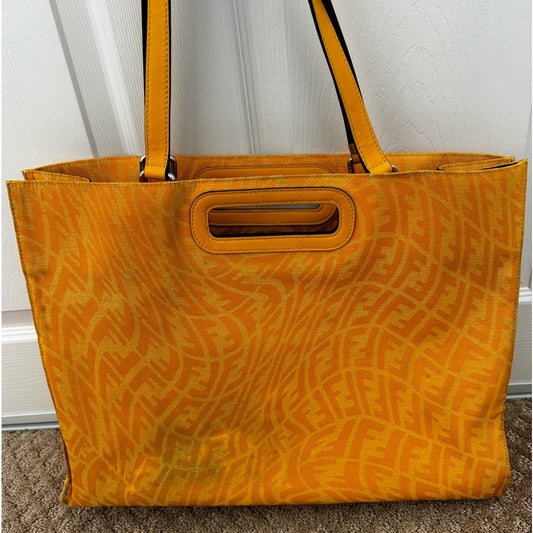 AUTH YELLOW FENDI TOTE!!!