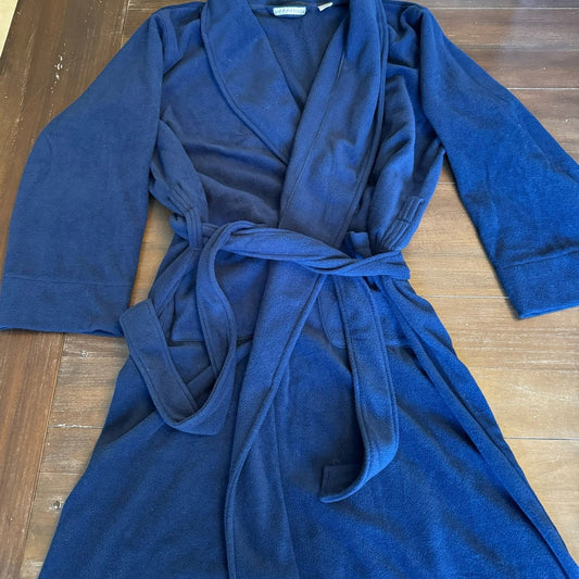 Navy Blue Wrap-Style V-Neck Jacket