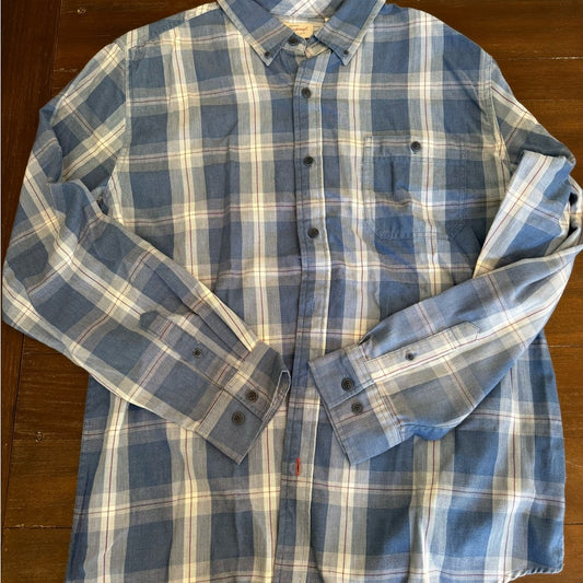 Men's Blue Plaid Shirt