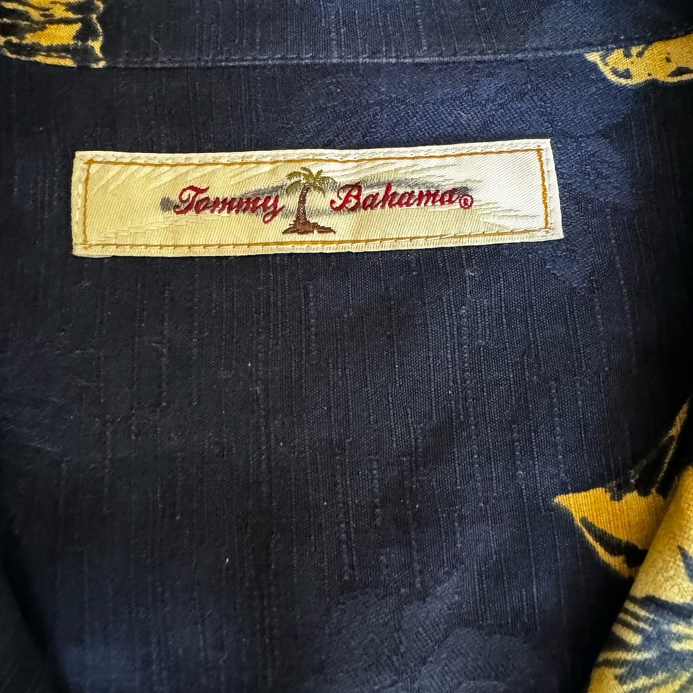 Tommy Bahama Blue and Yellow Floral Shirt