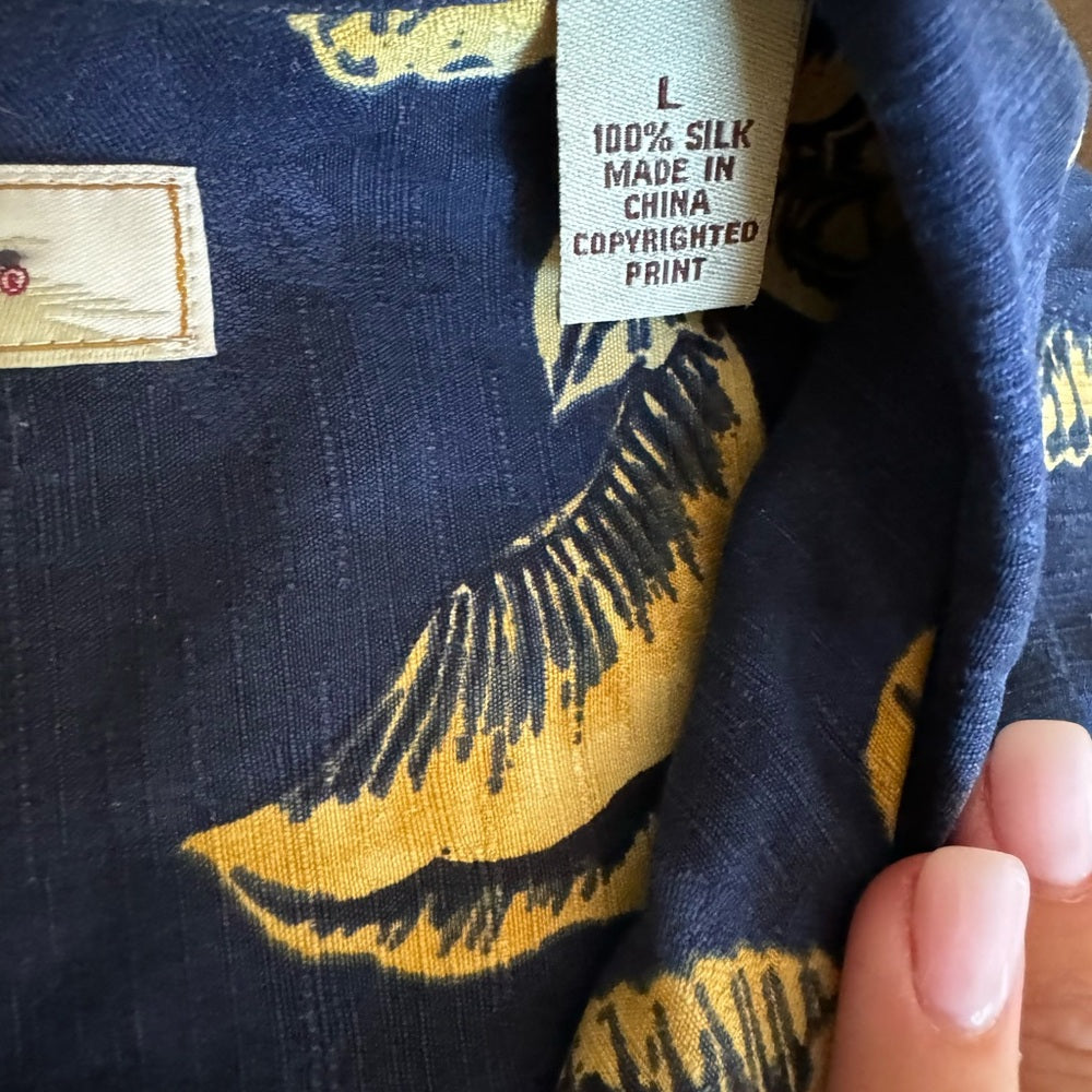 Tommy Bahama Blue and Yellow Floral Shirt