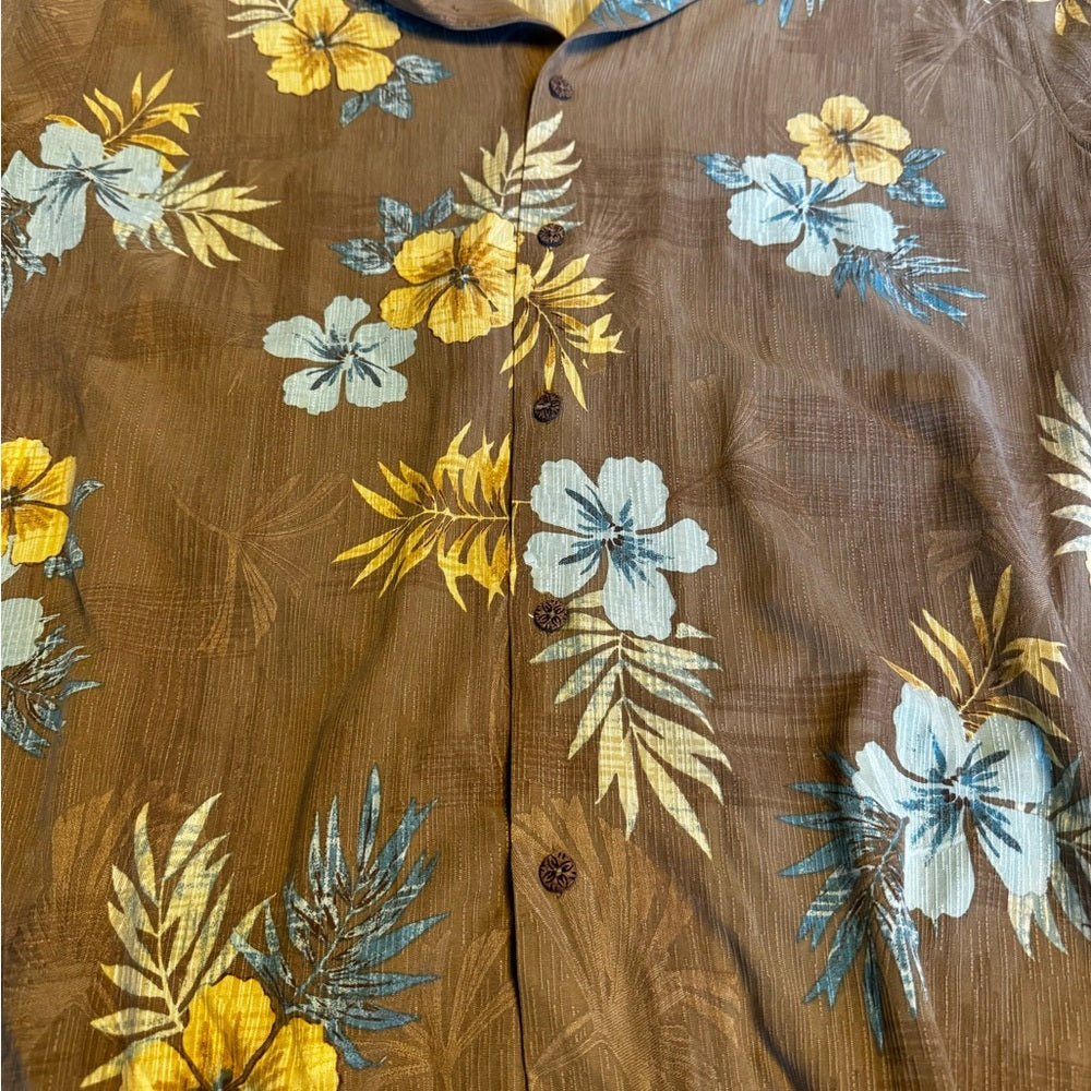 Tommy Bahama Brown Floral Men's Shirt