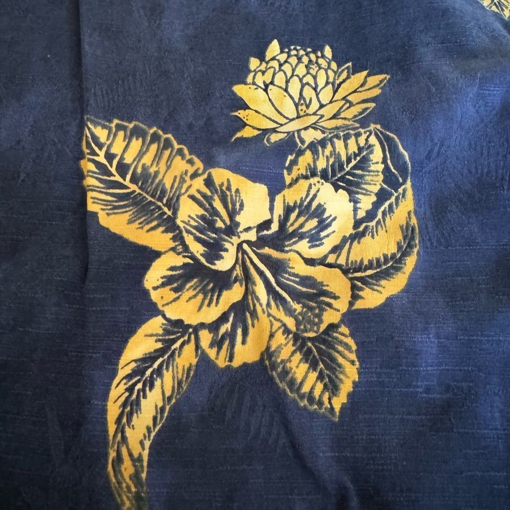 Tommy Bahama Blue and Yellow Floral Shirt