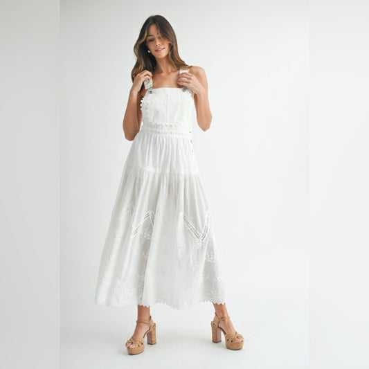 Eyelet Lace Overall Jumpsuit