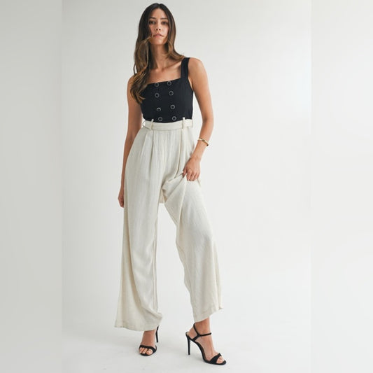 Claire’s Cream Wide-Leg Pant Jumpsuit