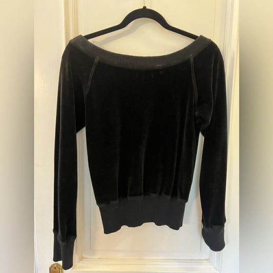 Black Velvet sweater- boat neck/off shoulder