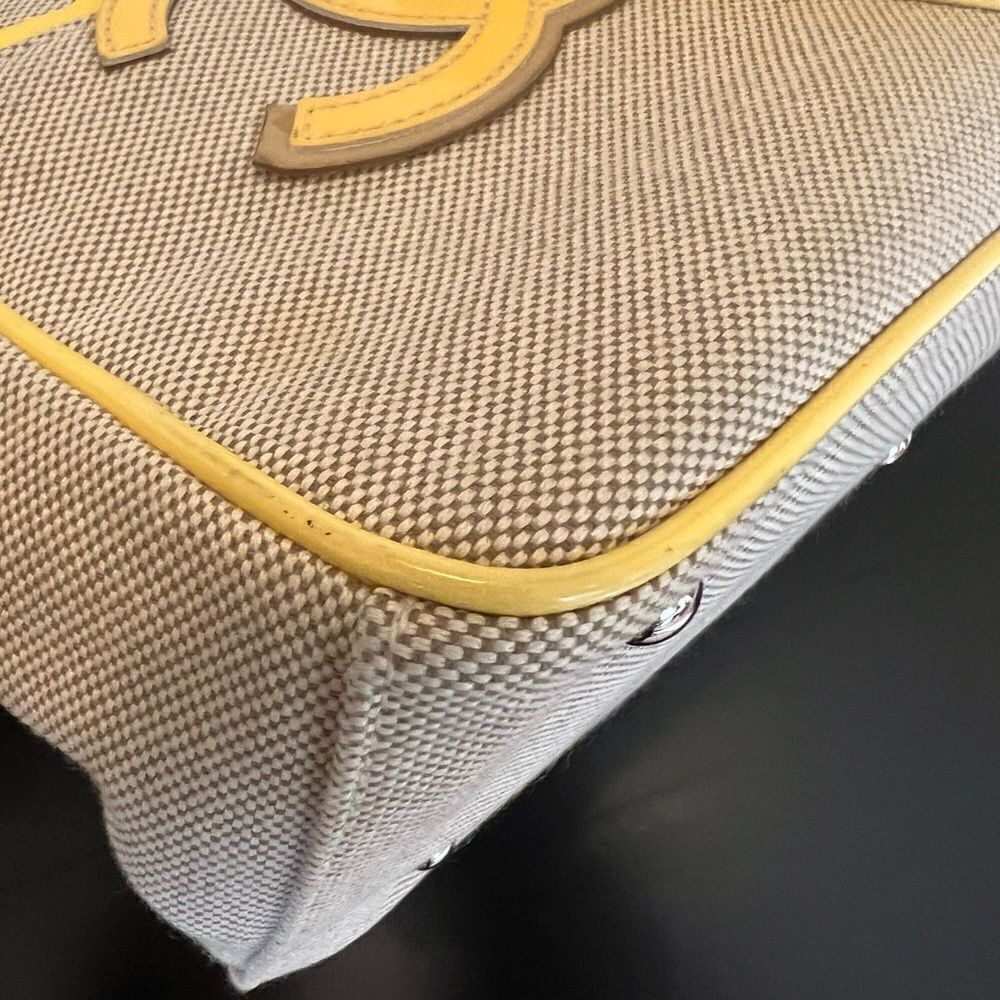 AUTH CHANEL VINTAGE CANVAS TOTE BAG